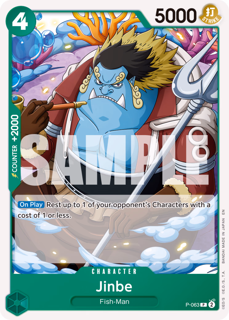 Jinbe (Alternate Art) One Piece card (P-063, Premium Booster -The Best- Vol. 2)