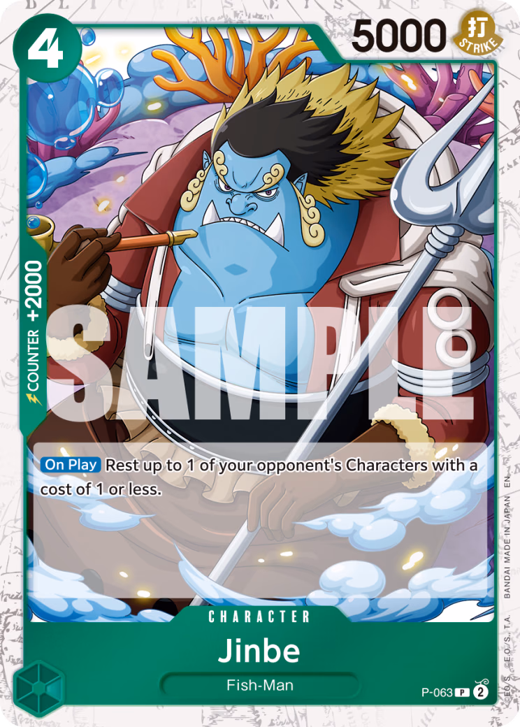 Jinbe (Reprint) One Piece card (P-063, Premium Booster -The Best- Vol. 2)