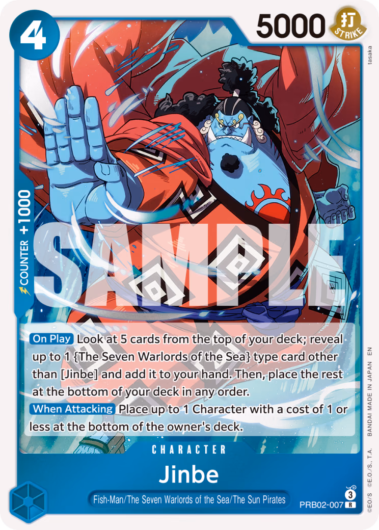 Jinbe One Piece card (PRB02-007, Premium Booster -The Best- Vol. 2)