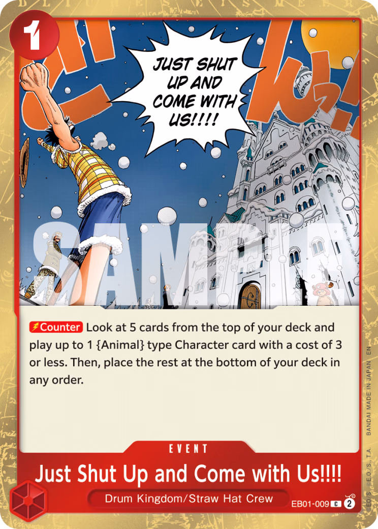Just Shut Up and Come with Us!!!! (Pirate Foil) One Piece card (EB01-009, Premium Booster -The Best- Vol. 2)