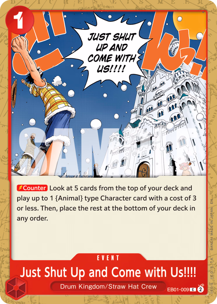 Just Shut Up and Come with Us!!!! (Reprint) One Piece card (EB01-009, Premium Booster -The Best- Vol. 2)