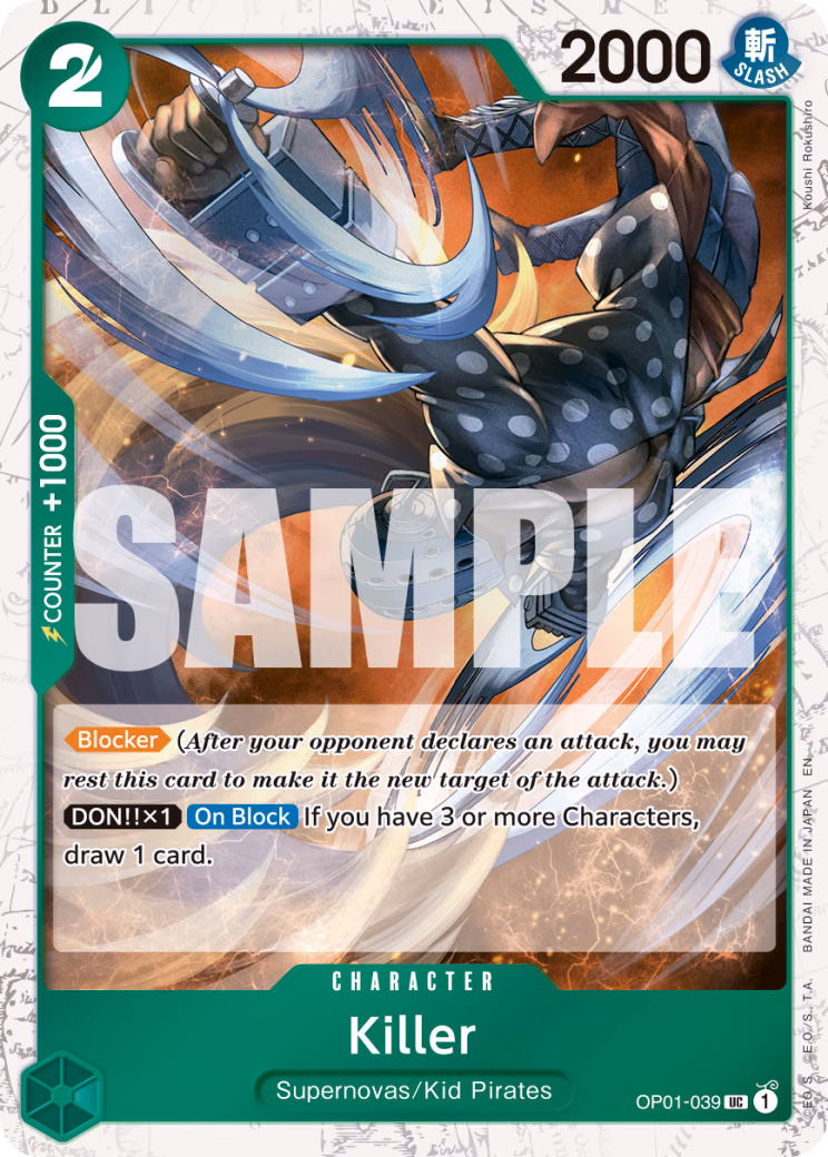 Killer (Pirate Foil) One Piece card (OP01-039, Premium Booster -The Best- Vol. 2)