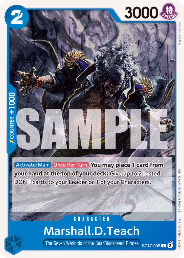 Marshall.D.Teach (Pirate Foil) One Piece card (ST17-005, Premium Booster -The Best- Vol. 2)