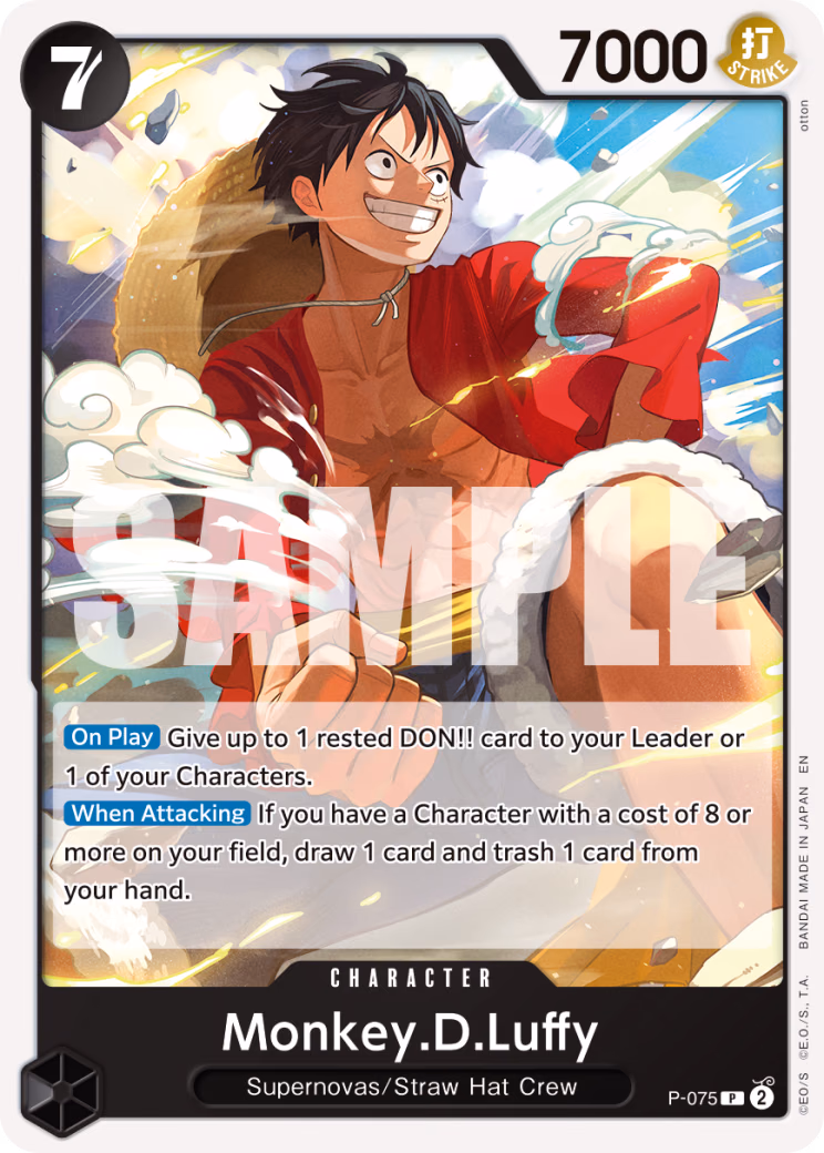 Monkey.D.Luffy (Pirate Foil) One Piece card (P-075, Premium Booster -The Best- Vol. 2)