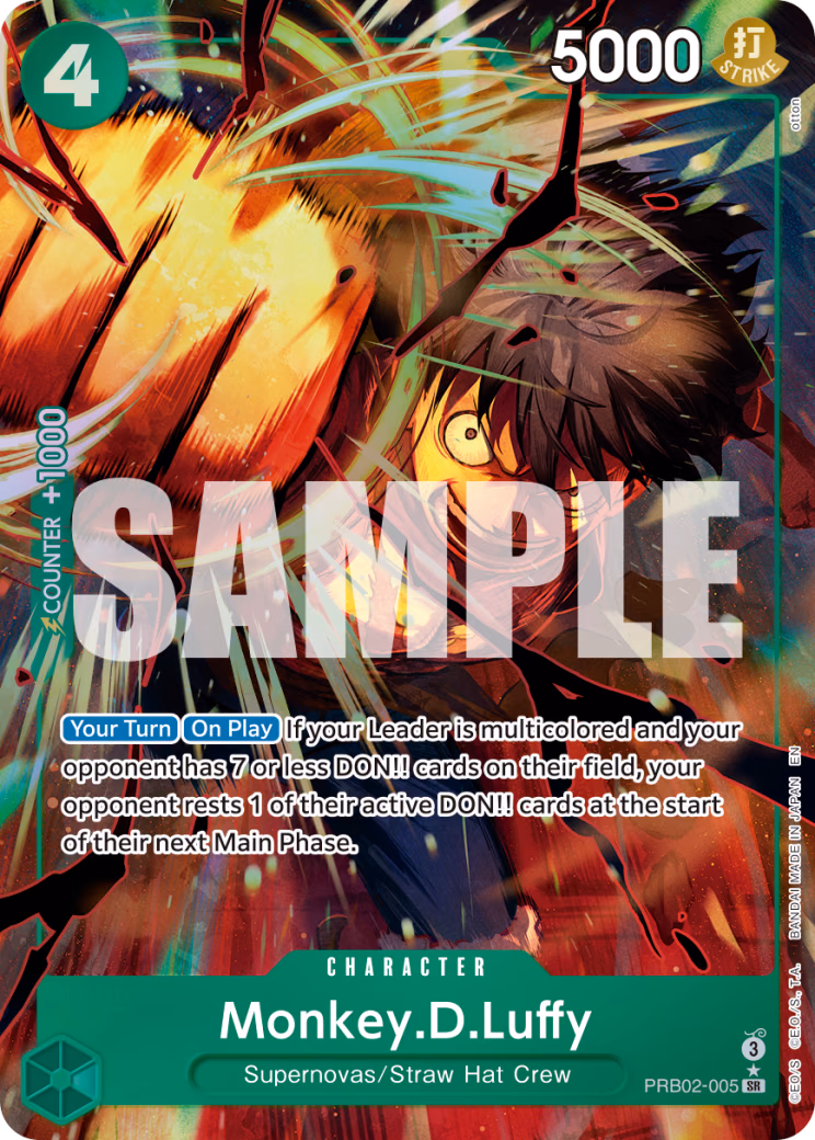 Monkey.D.Luffy (Alternate Art) One Piece card (PRB02-005, Premium Booster -The Best- Vol. 2)