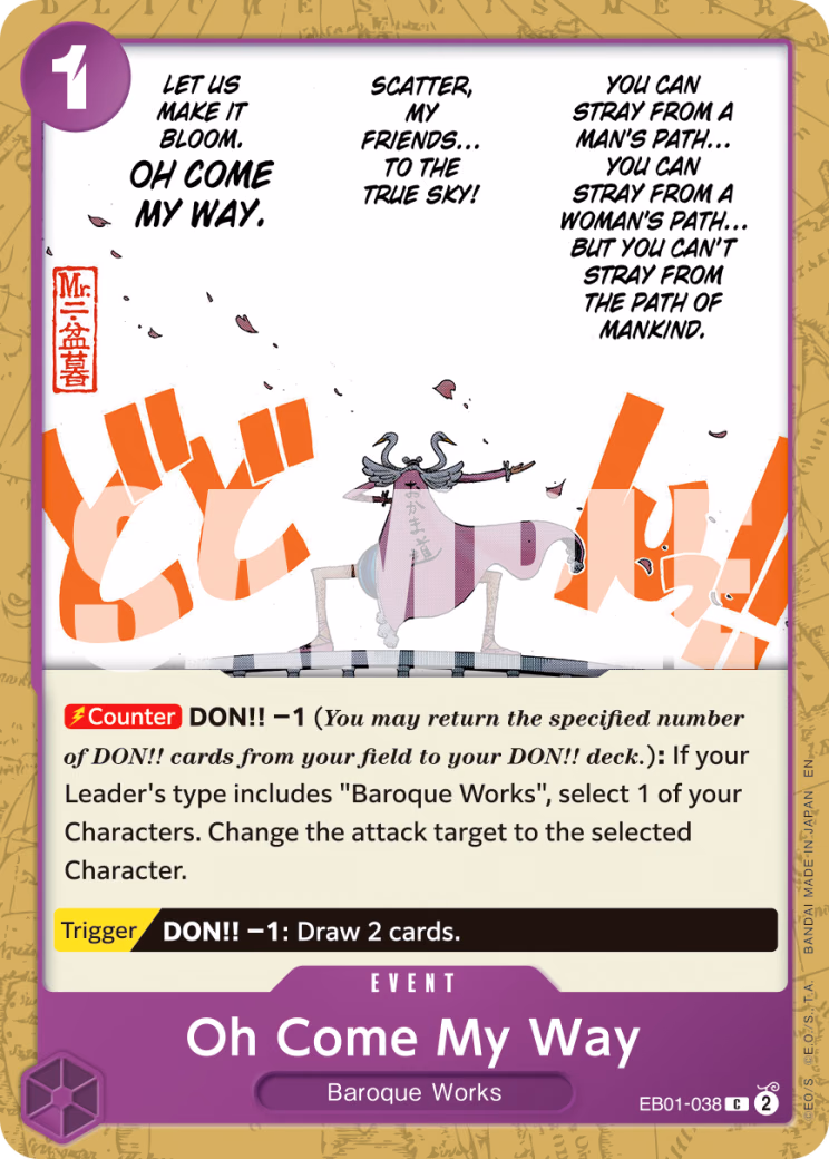 Oh Come My Way (Reprint) One Piece card (EB01-038, Premium Booster -The Best- Vol. 2)