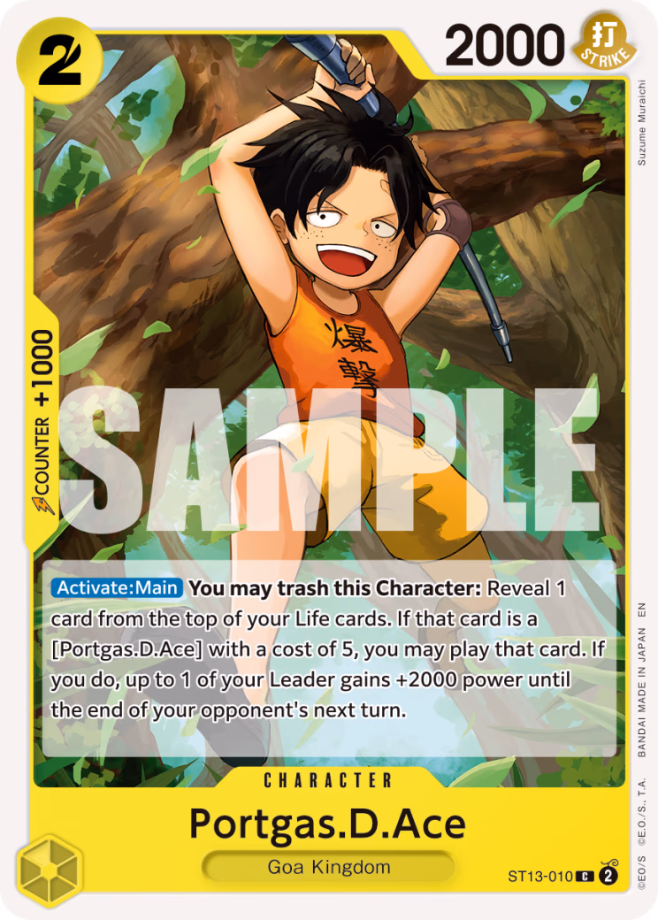 Portgas.D.Ace (Reprint) One Piece card (ST13-010, Premium Booster -The Best- Vol. 2)