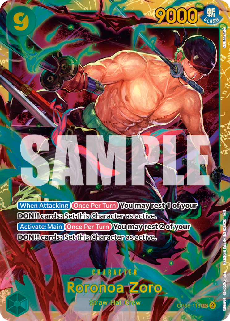 Roronoa Zoro (Reprint) One Piece card (OP06-118, Premium Booster -The Best- Vol. 2)