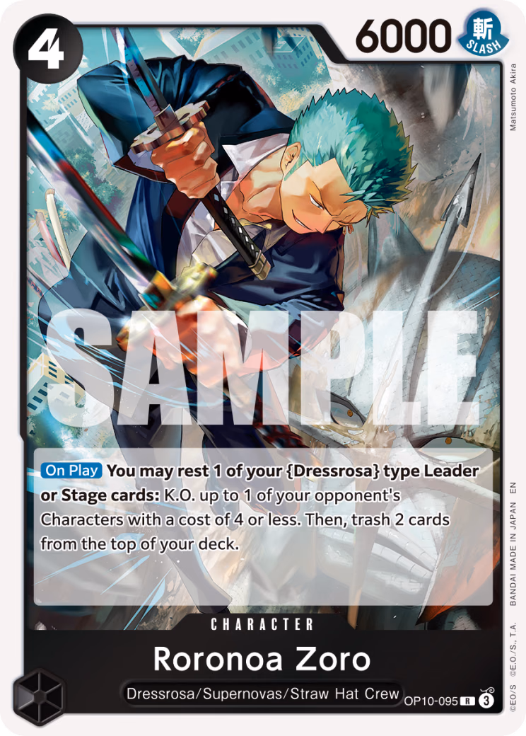 Roronoa Zoro (Alternate Art) One Piece card (OP10-095, Premium Booster -The Best- Vol. 2)