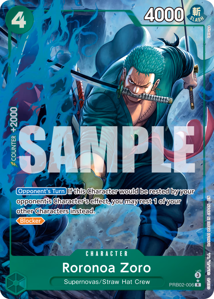 Roronoa Zoro (Alternate Art) One Piece card (PRB02-006, Premium Booster -The Best- Vol. 2)