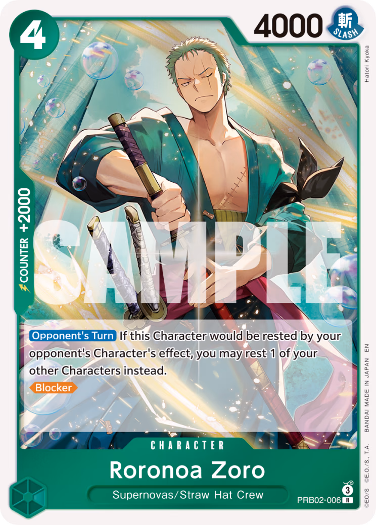 Roronoa Zoro One Piece card (PRB02-006, Premium Booster -The Best- Vol. 2)