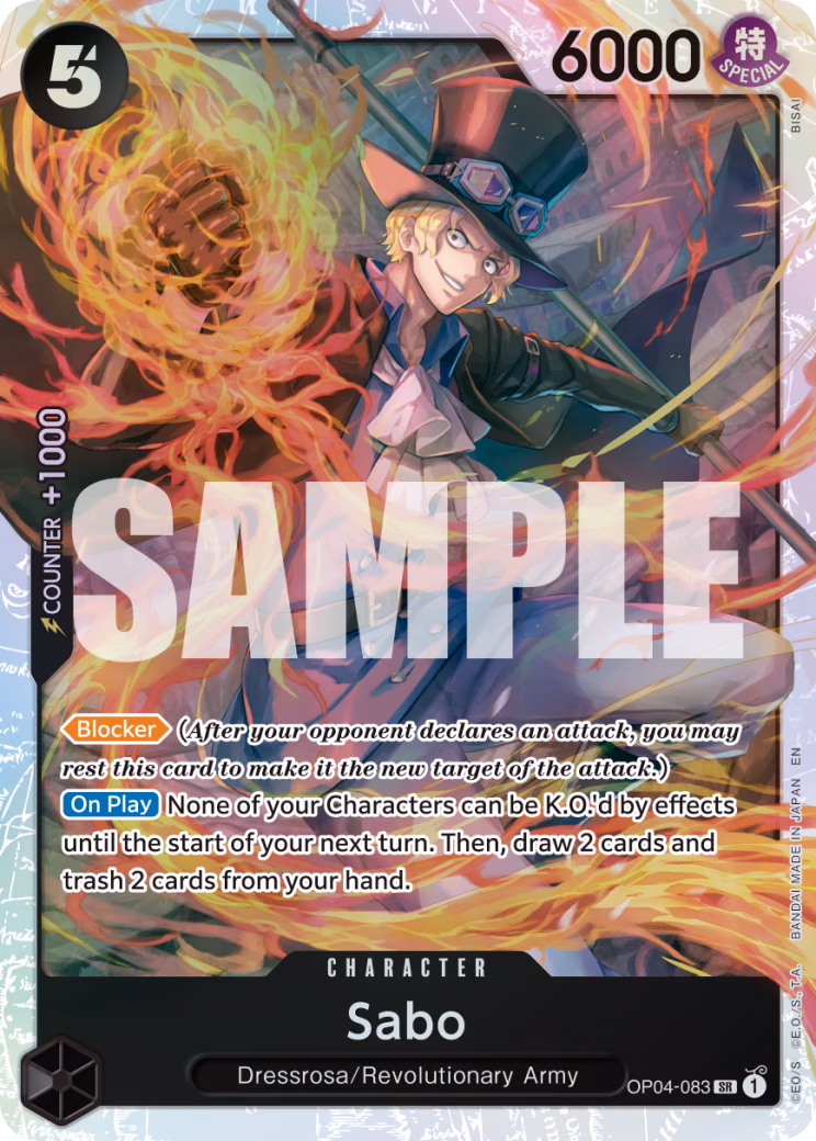 Sabo (Reprint) One Piece card (OP04-083, Premium Booster -The Best- Vol. 2)