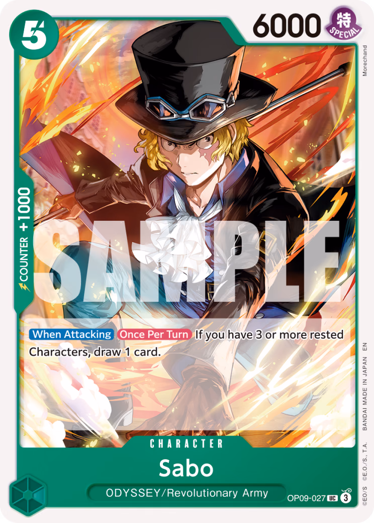 Sabo (Pirate Foil) One Piece card (OP09-027, Premium Booster -The Best- Vol. 2)