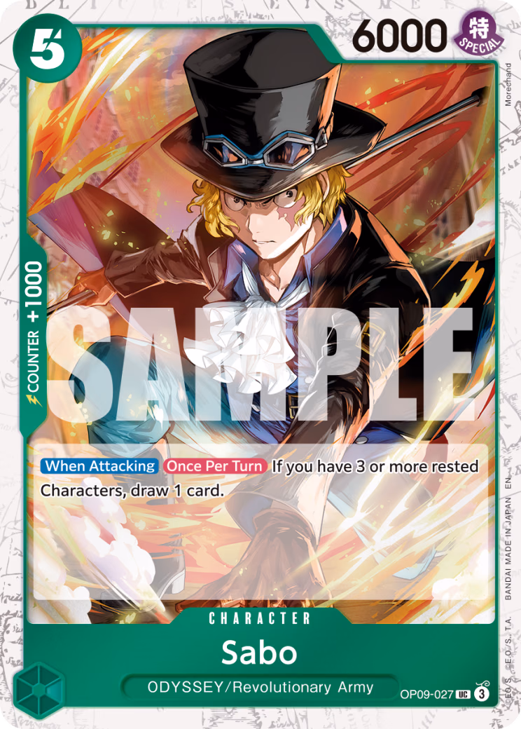 Sabo (Reprint) One Piece card (OP09-027, Premium Booster -The Best- Vol. 2)