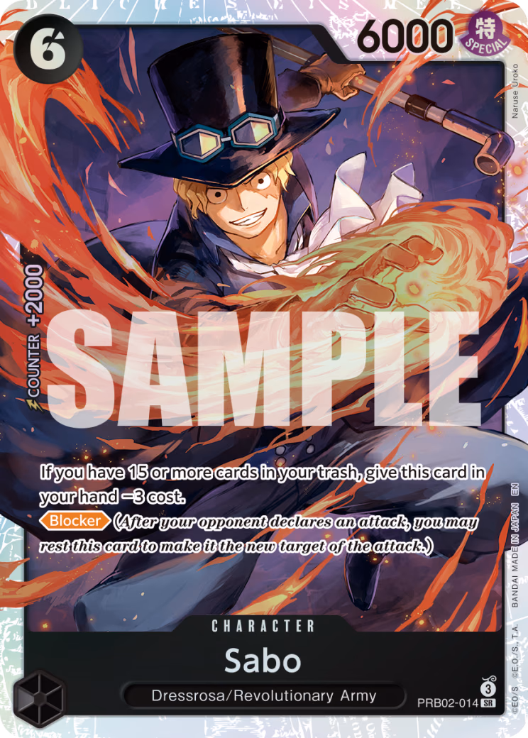 Sabo One Piece card (PRB02-014, Premium Booster -The Best- Vol. 2)