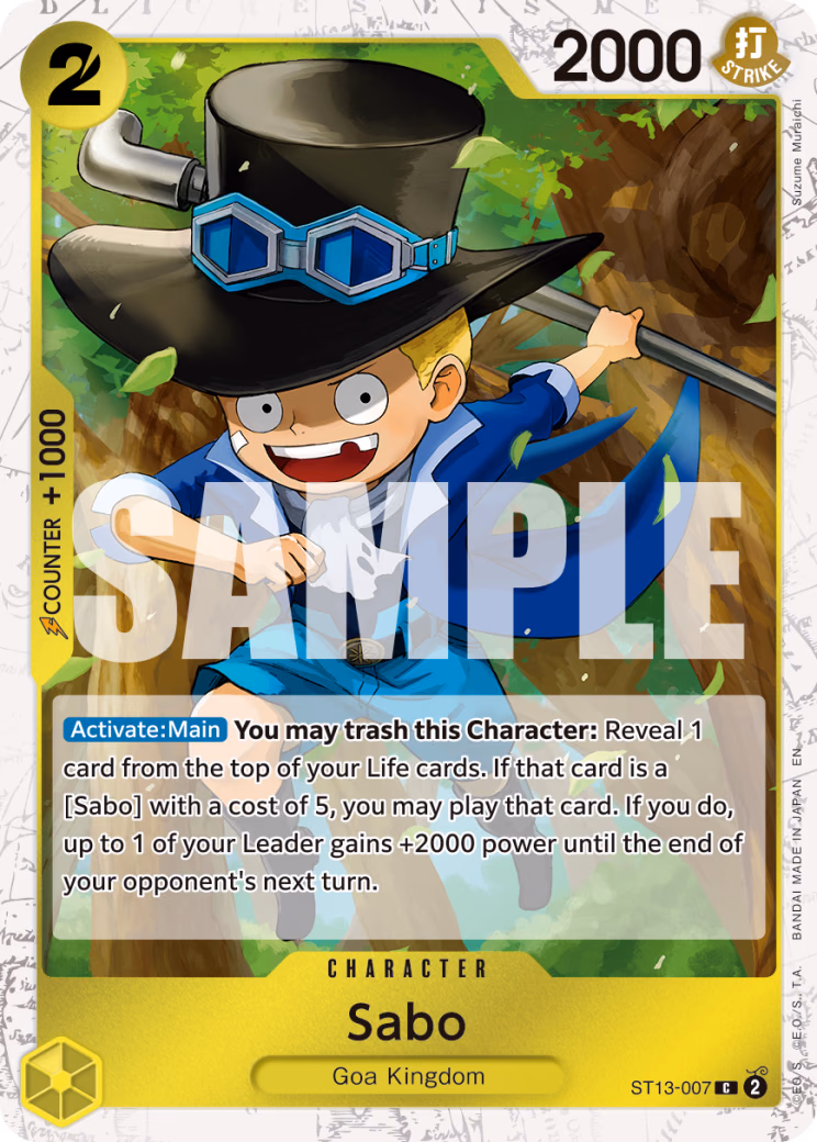 Sabo (Pirate Foil) One Piece card (ST13-007, Premium Booster -The Best- Vol. 2)