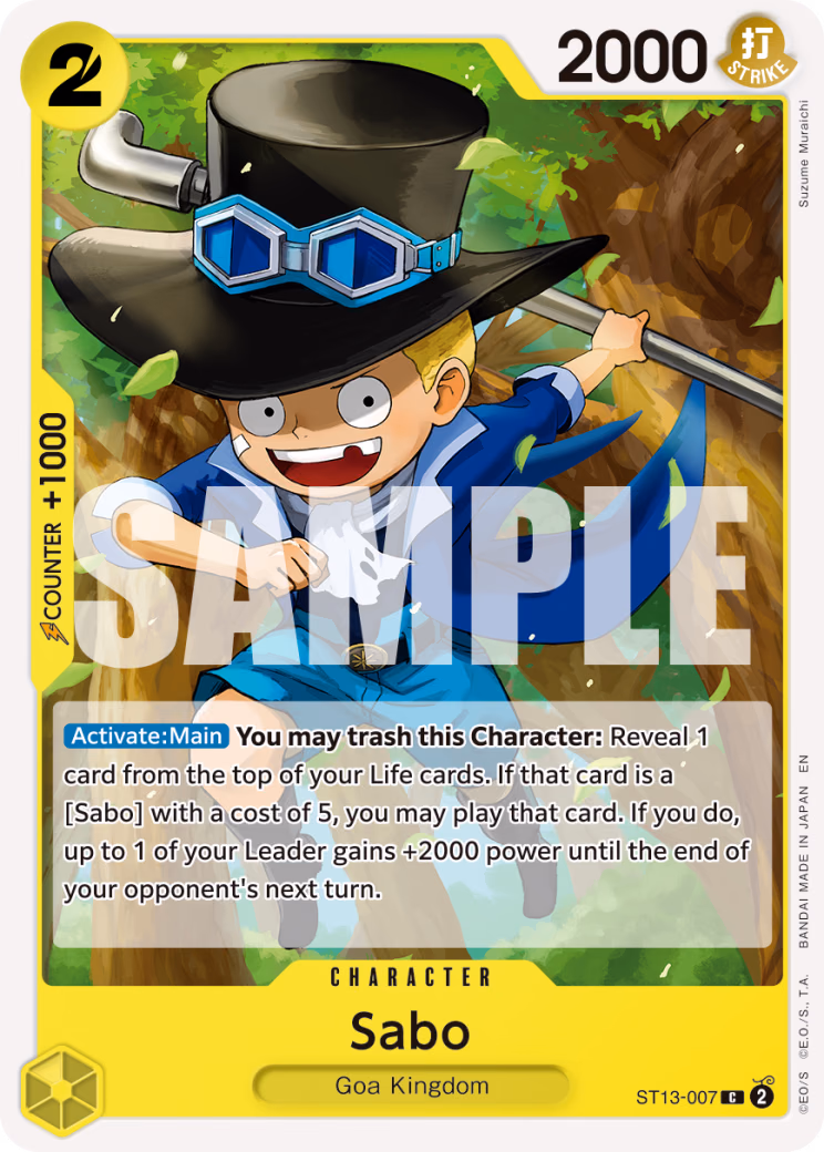 Sabo (Reprint) One Piece card (ST13-007, Premium Booster -The Best- Vol. 2)