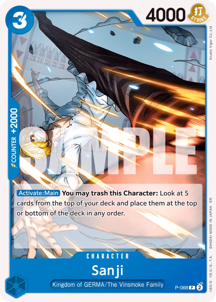 Sanji (Pirate Foil) One Piece card (P-068, Premium Booster -The Best- Vol. 2)
