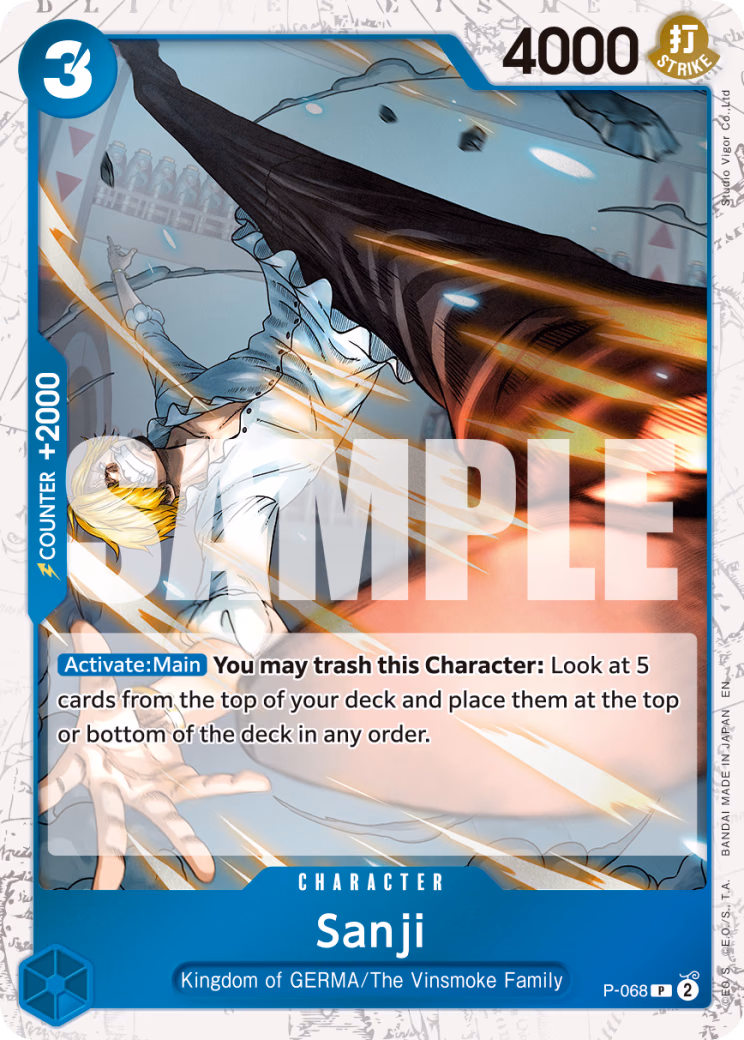Sanji (Reprint) One Piece card (P-068, Premium Booster -The Best- Vol. 2)