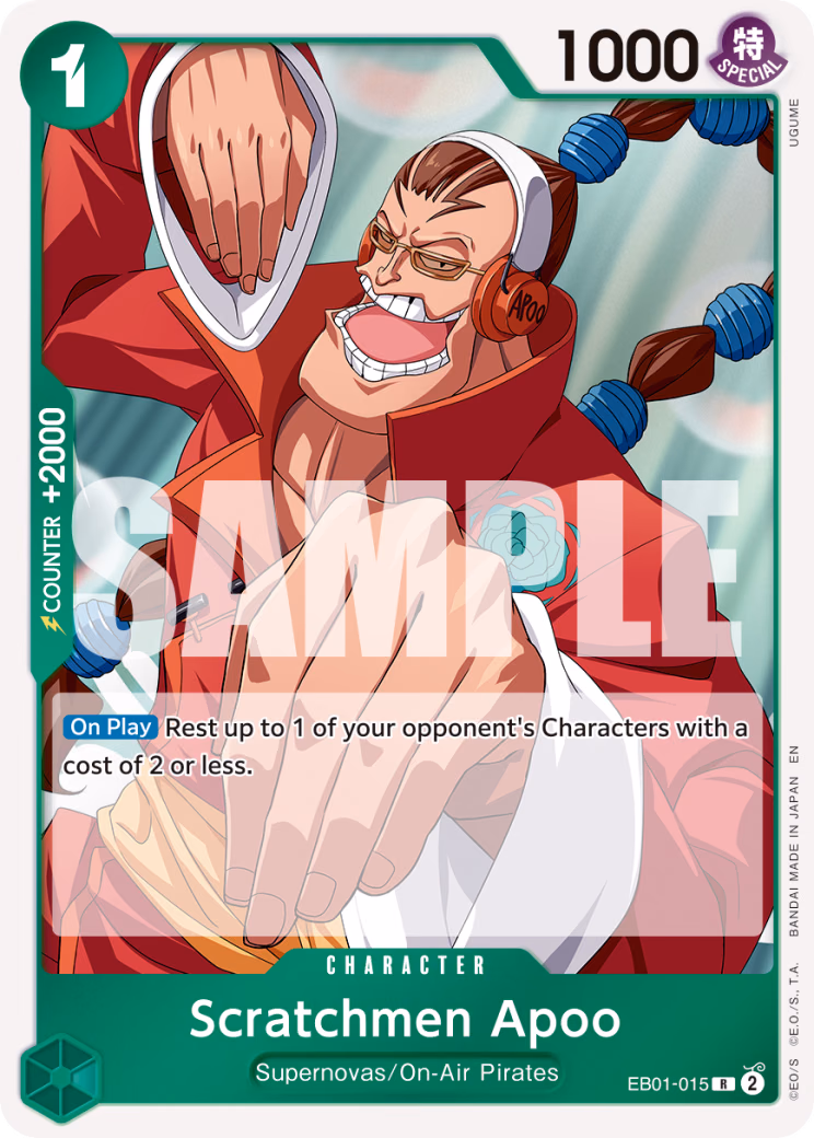 Scratchmen Apoo (Alternate Art) One Piece card (EB01-015, Premium Booster -The Best- Vol. 2)