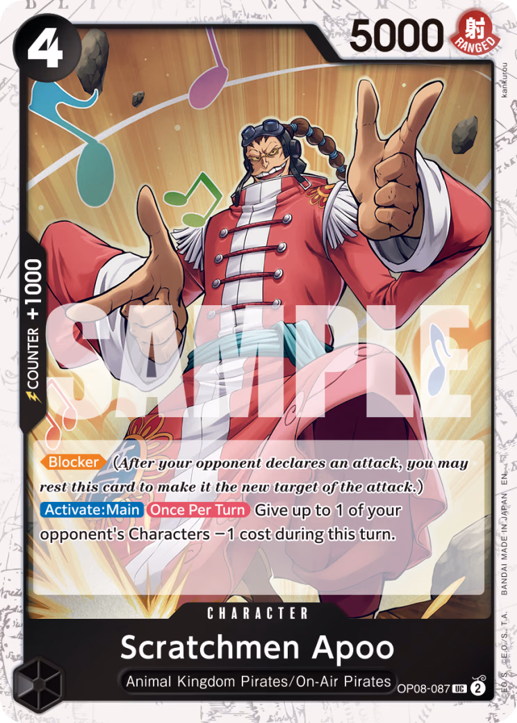 Scratchmen Apoo (Pirate Foil) One Piece card (OP08-087, Premium Booster -The Best- Vol. 2)