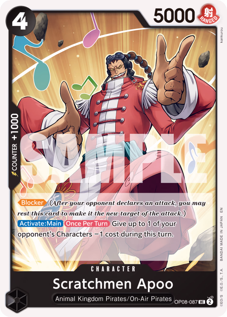 Scratchmen Apoo (Reprint) One Piece card (OP08-087, Premium Booster -The Best- Vol. 2)