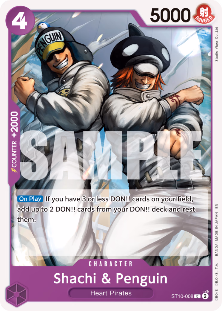 Shachi & Penguin (Reprint) One Piece card (ST10-008, Premium Booster -The Best- Vol. 2)