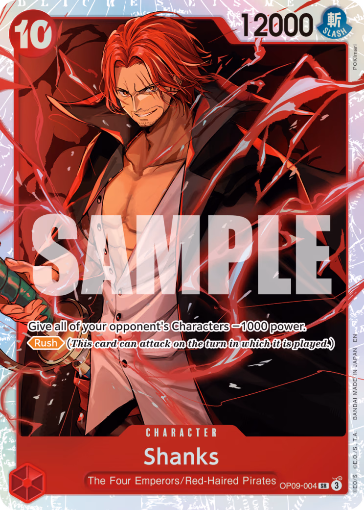 Shanks (Reprint) One Piece card (OP09-004, Premium Booster -The Best- Vol. 2)