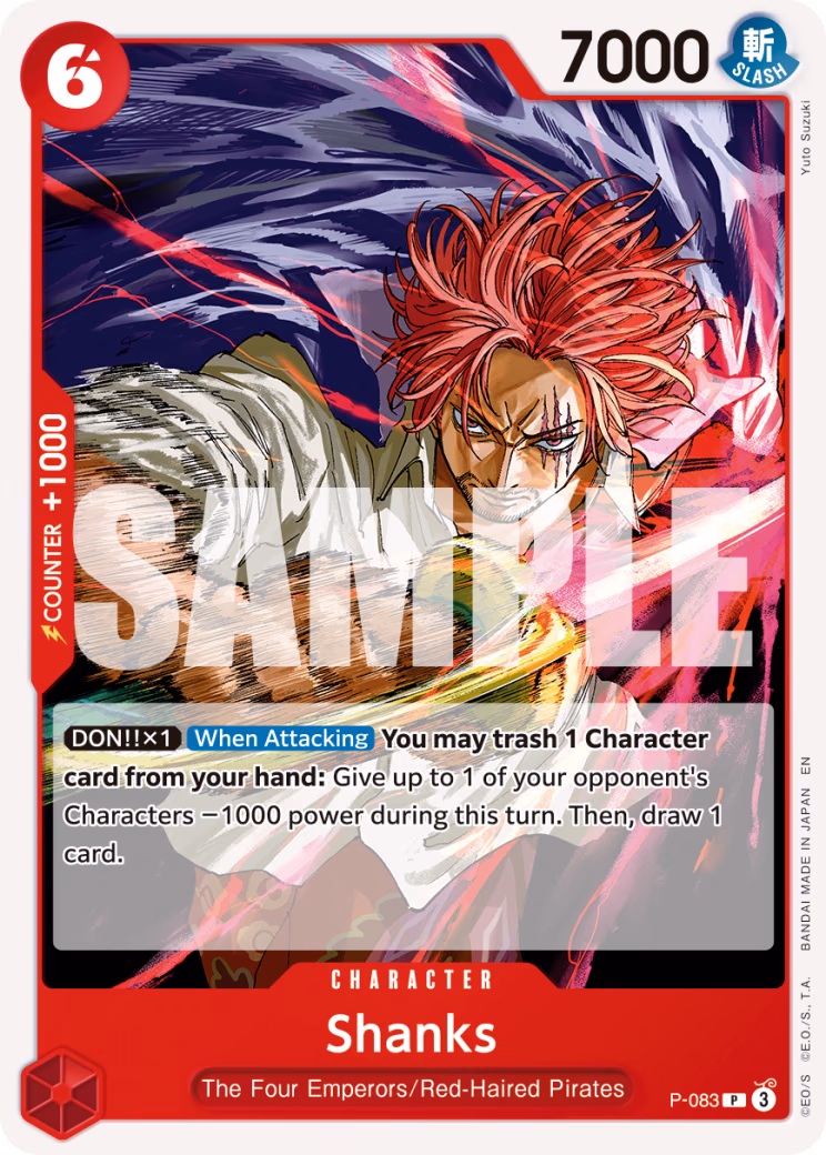 Shanks (Reprint) One Piece card (P-083, Premium Booster -The Best- Vol. 2)