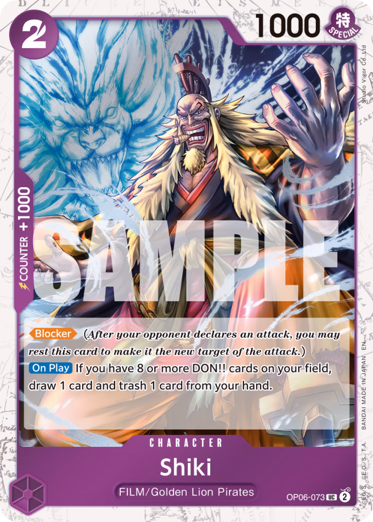 Shiki (Pirate Foil) One Piece card (OP06-073, Premium Booster -The Best- Vol. 2)