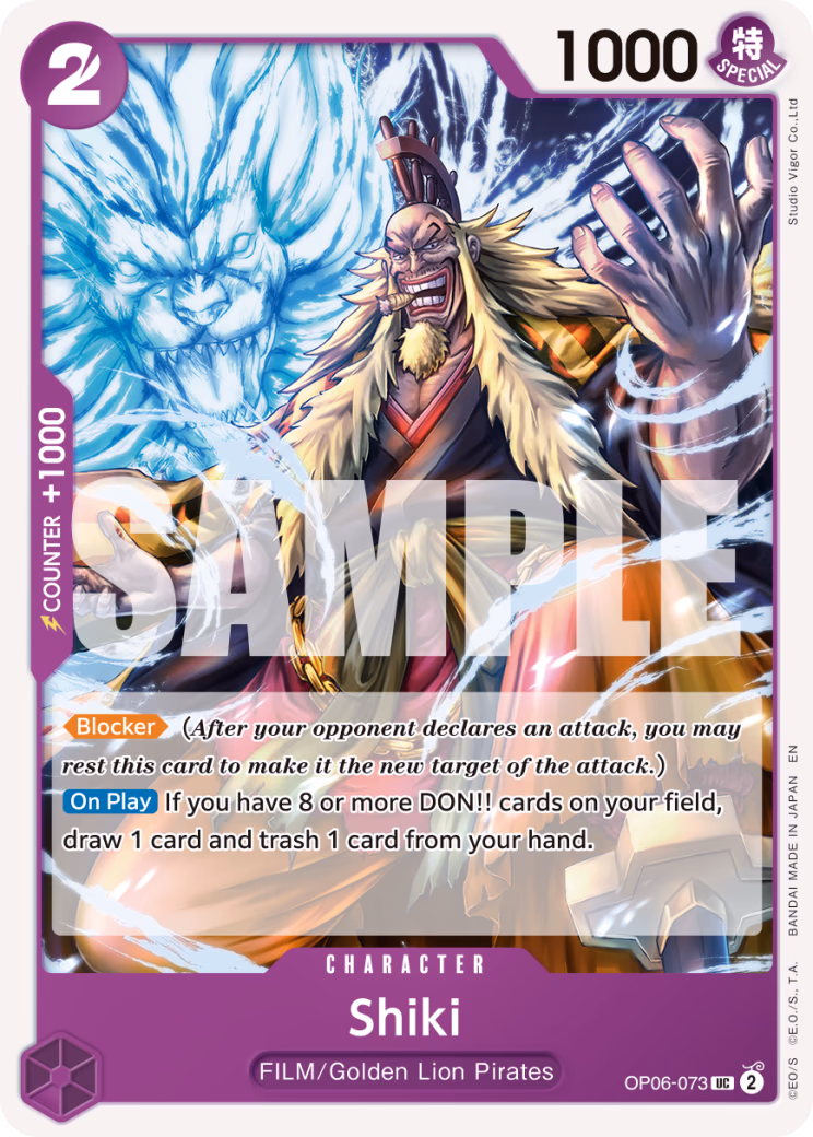 Shiki (Reprint) One Piece card (OP06-073, Premium Booster -The Best- Vol. 2)