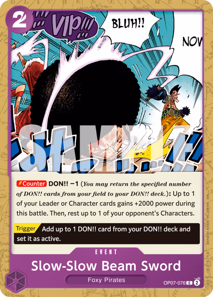 Slow-Slow Beam Sword (Reprint) One Piece card (OP07-076, Premium Booster -The Best- Vol. 2)