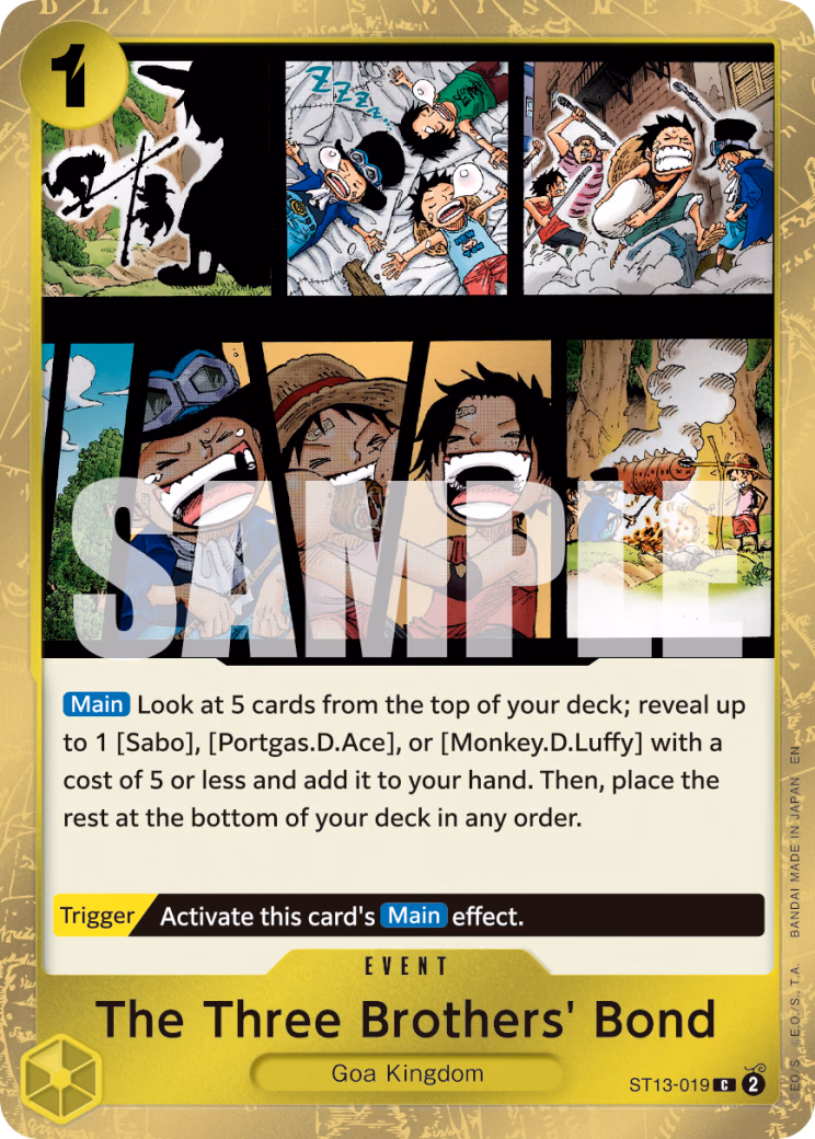 The Three Brothers' Bond (Pirate Foil) One Piece card (ST13-019, Premium Booster -The Best- Vol. 2)