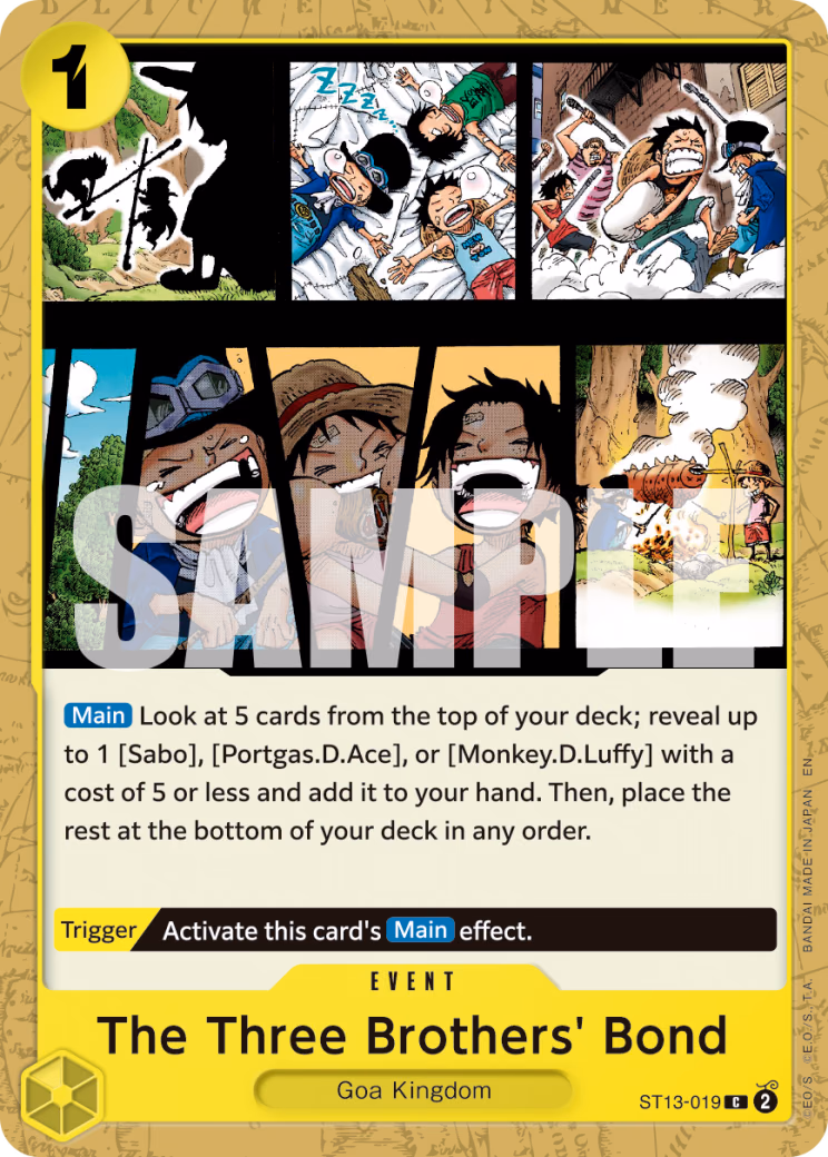 The Three Brothers' Bond (Reprint) One Piece card (ST13-019, Premium Booster -The Best- Vol. 2)