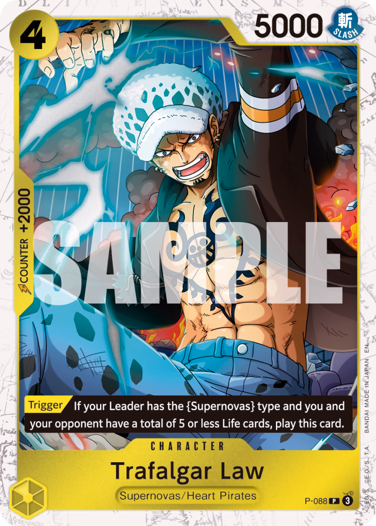 Trafalgar Law (Pirate Foil) One Piece card (P-088, Premium Booster -The Best- Vol. 2)