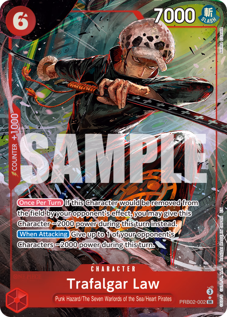 Trafalgar Law (Alternate Art) One Piece card (PRB02-002, Premium Booster -The Best- Vol. 2)