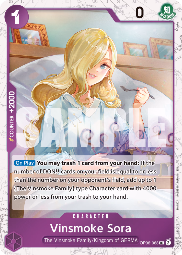 Vinsmoke Sora (Pirate Foil) One Piece card (OP06-063, Premium Booster -The Best- Vol. 2)