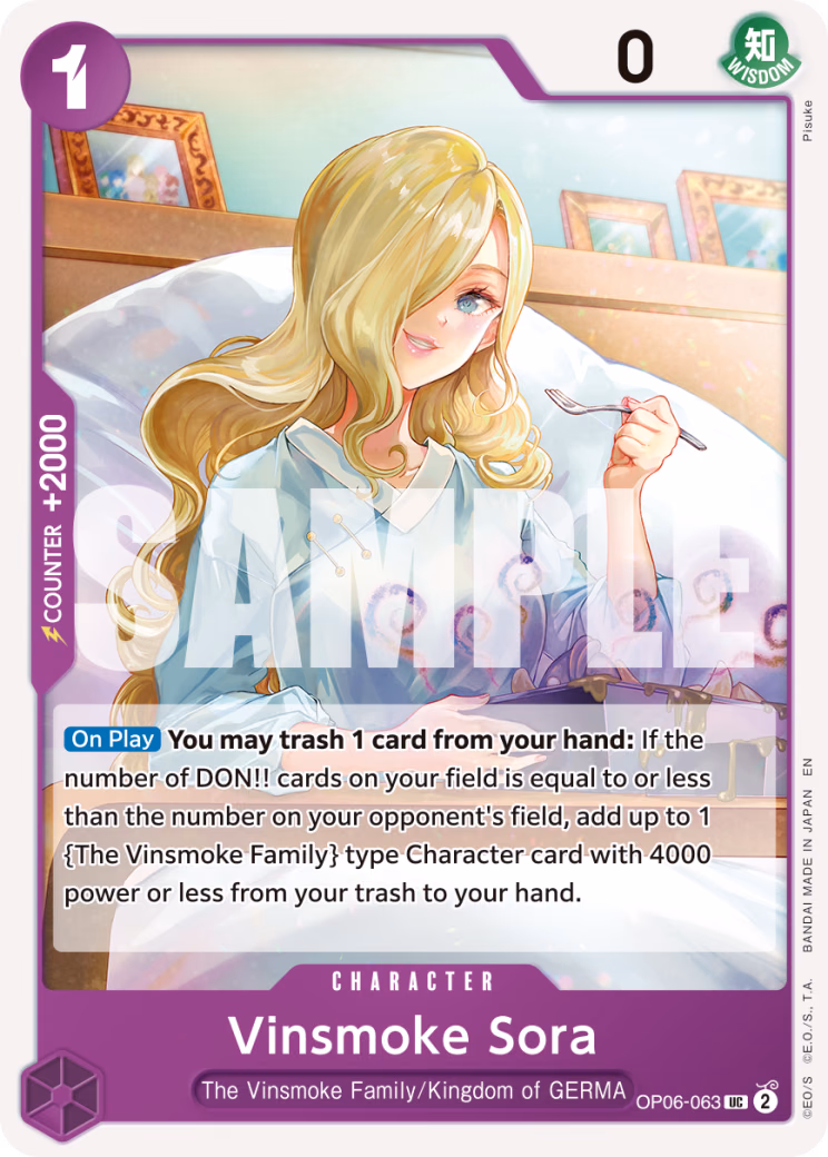 Vinsmoke Sora (Reprint) One Piece card (OP06-063, Premium Booster -The Best- Vol. 2)