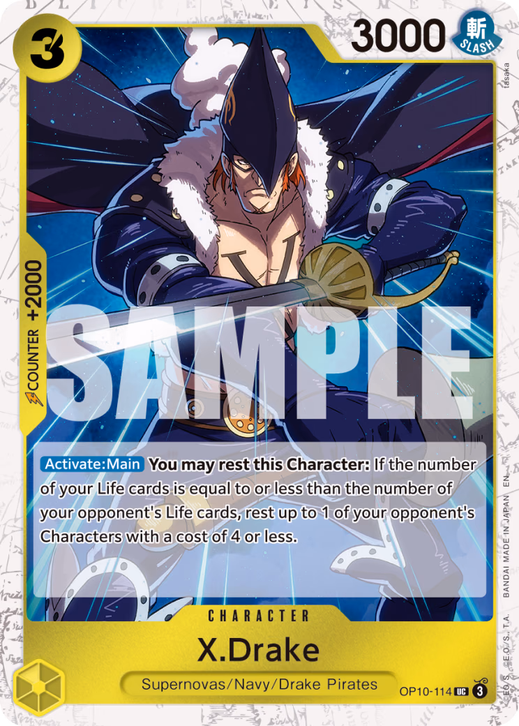 X.Drake (Alternate Art) One Piece card (OP10-114, Premium Booster -The Best- Vol. 2)