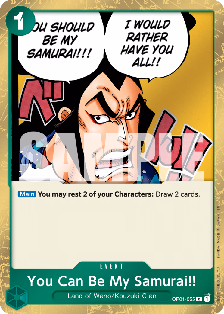 You Can Be My Samurai!! (Pirate Foil) One Piece card (OP01-055, Premium Booster -The Best- Vol. 2)