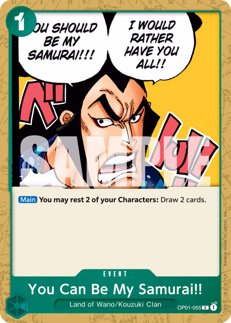You Can Be My Samurai!! (Reprint) One Piece card (OP01-055, Premium Booster -The Best- Vol. 2)