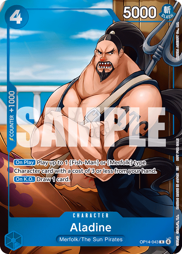 Aladine (Dash Pack) One Piece card (OP14-043, Promotion Cards)