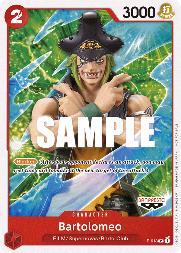 Bartolomeo (One Piece Film Red) One Piece card (P-018, Promotion Cards)