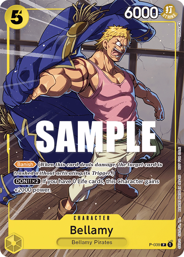 Bellamy (Pirates Party Vol. 4) One Piece card (P-039, Promotion Cards)