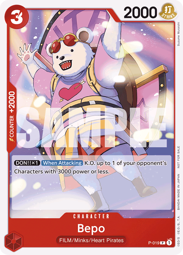 Bepo (Tournament Pack Vol. 7) One Piece card (P-019, Promotion Cards)