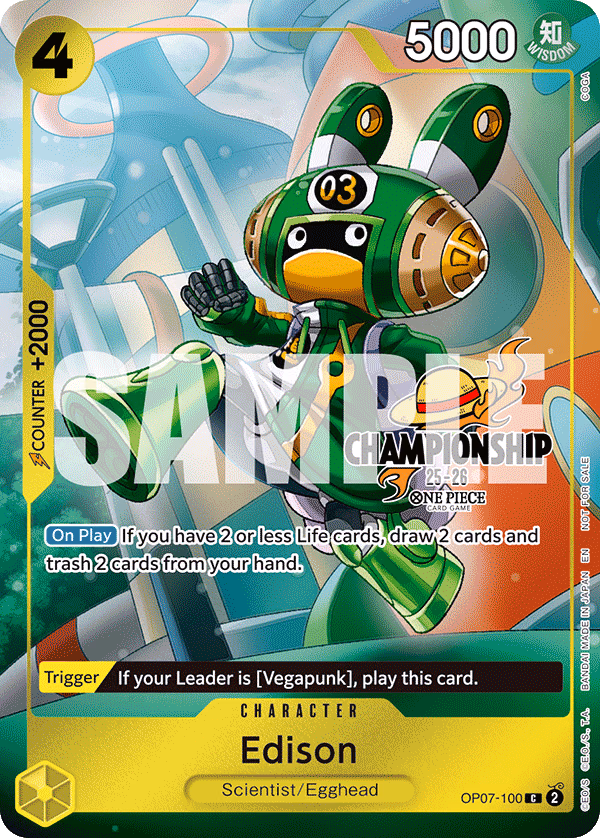 Edison (CS 25-26 Celebration Pack) One Piece card (OP07-100, Promotion Cards)
