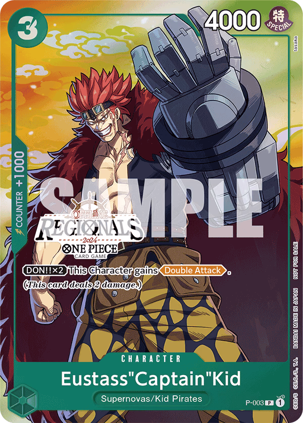 Eustass"Captain"Kid (Offline Regional 2024 Vol. 2 Participant) One Piece card (P-003, Promotion Cards)