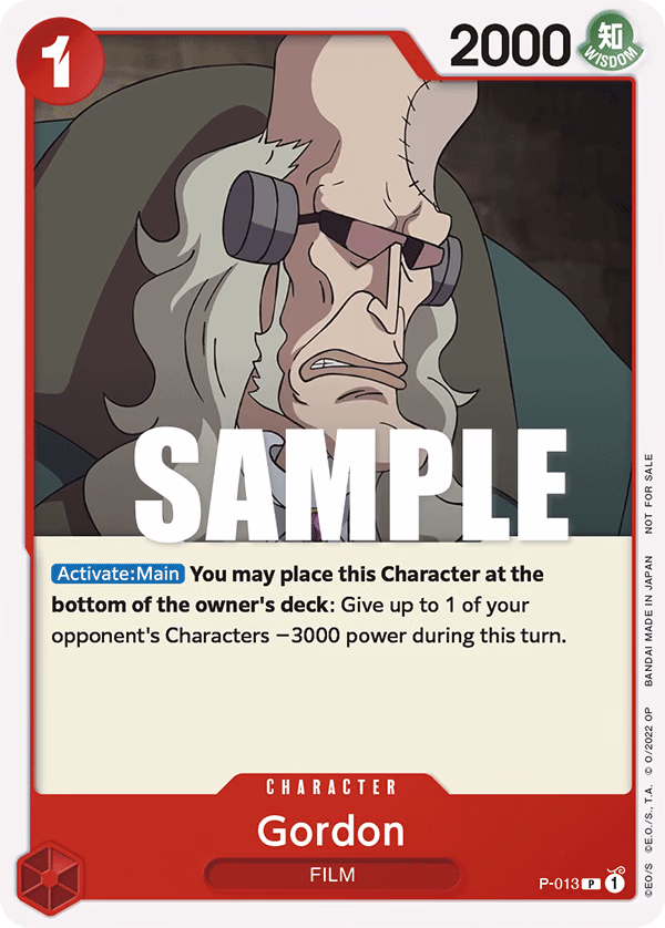 Gordon (One Piece Film Red) One Piece card (P-013, Promotion Cards)