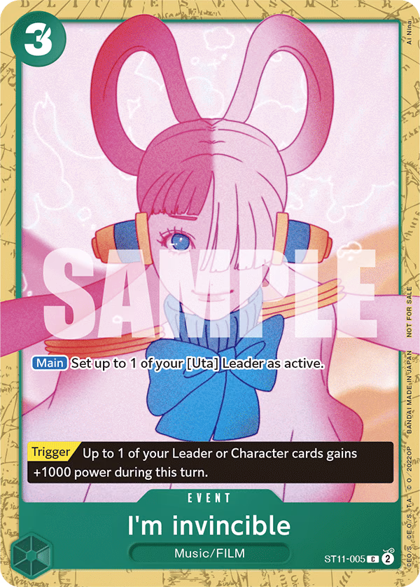 I'm invincible (Starter Deck 11: Uta Deck Battle) One Piece card (ST11-005, Promotion Cards)