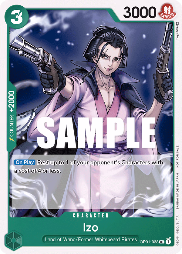 Izo (Tournament Pack Vol. 2 Winner) One Piece card (OP01-033, Promotion Cards)